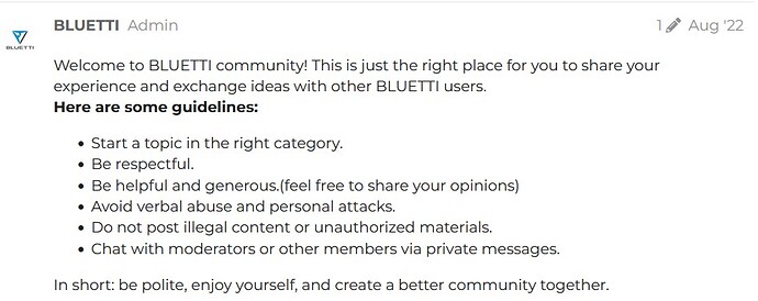 bluetti community guidelines