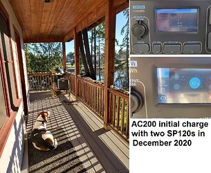 AC200 initial charge with 2 SP120 Dec 2020