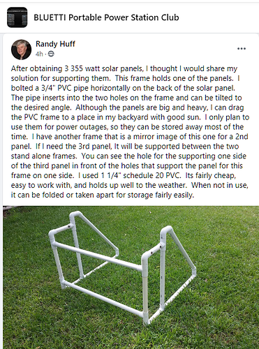 Randy Huff PVC solar mount