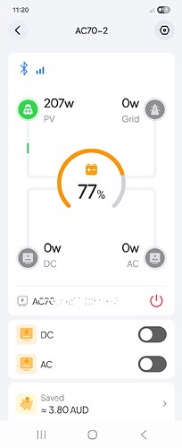 AC70 CHG FROM C1 AT 25V