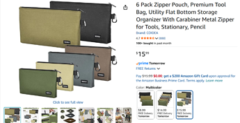 zippered pouches for cables