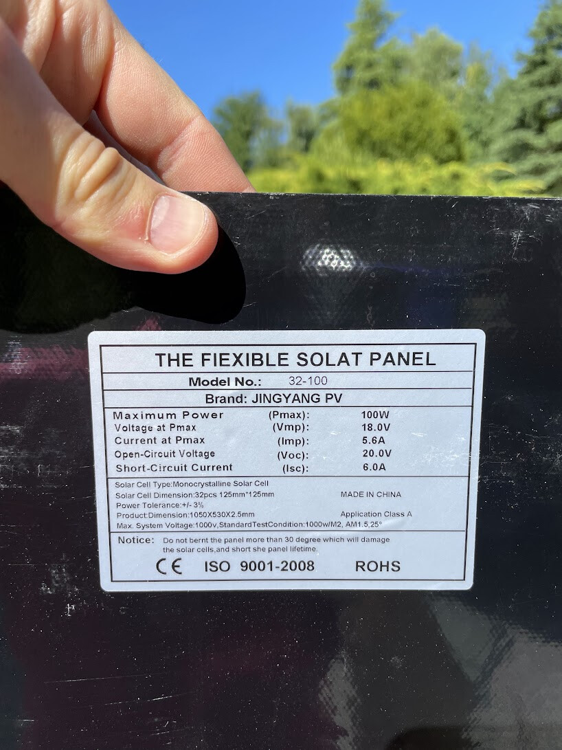 Mobile solar panel 100W / 18V / 5.6A